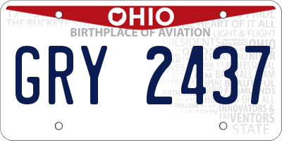 OH license plate GRY2437