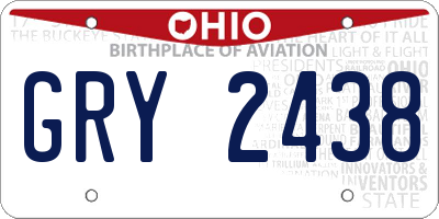 OH license plate GRY2438