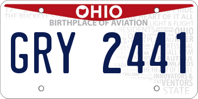 OH license plate GRY2441