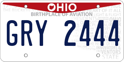OH license plate GRY2444