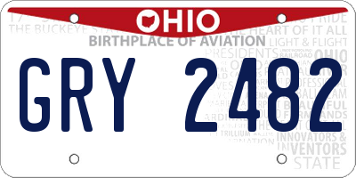 OH license plate GRY2482