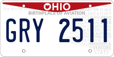 OH license plate GRY2511