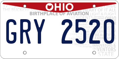 OH license plate GRY2520