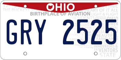 OH license plate GRY2525