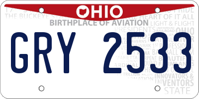 OH license plate GRY2533