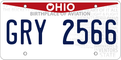 OH license plate GRY2566