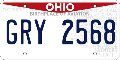 OH license plate GRY2568