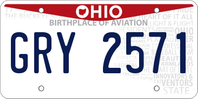 OH license plate GRY2571