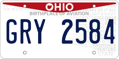 OH license plate GRY2584