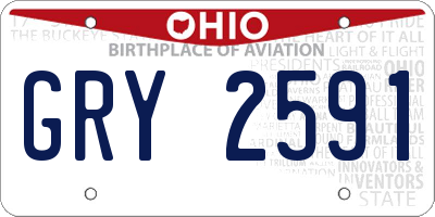 OH license plate GRY2591