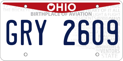 OH license plate GRY2609