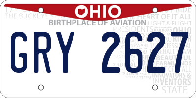 OH license plate GRY2627