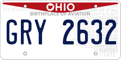 OH license plate GRY2632