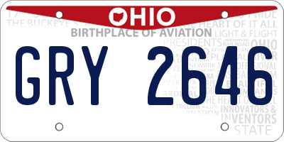 OH license plate GRY2646