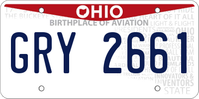 OH license plate GRY2661