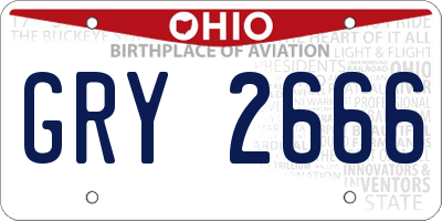 OH license plate GRY2666
