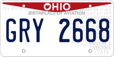 OH license plate GRY2668