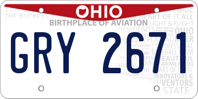 OH license plate GRY2671