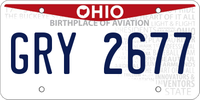 OH license plate GRY2677