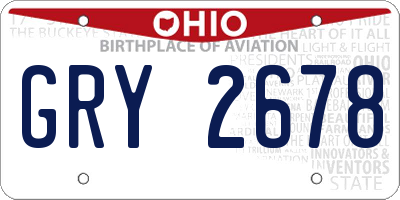 OH license plate GRY2678