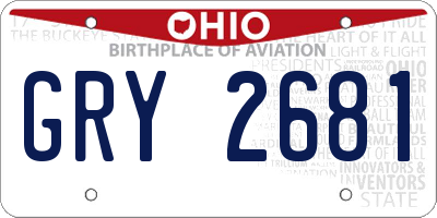OH license plate GRY2681