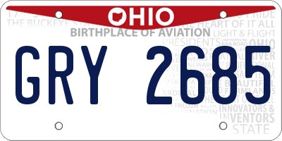 OH license plate GRY2685
