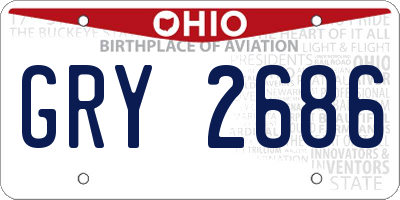 OH license plate GRY2686