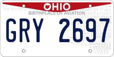 OH license plate GRY2697