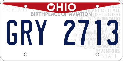 OH license plate GRY2713