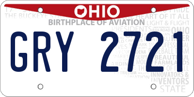OH license plate GRY2721