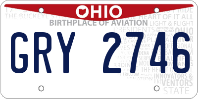 OH license plate GRY2746