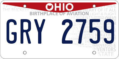 OH license plate GRY2759