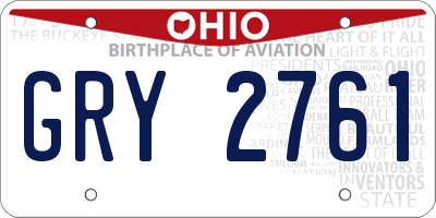 OH license plate GRY2761