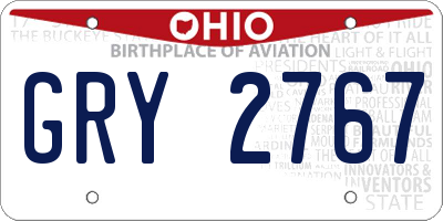 OH license plate GRY2767