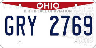 OH license plate GRY2769