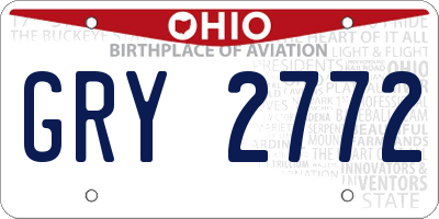 OH license plate GRY2772