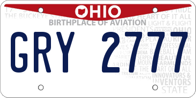 OH license plate GRY2777