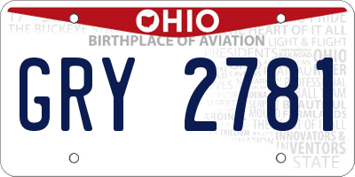 OH license plate GRY2781