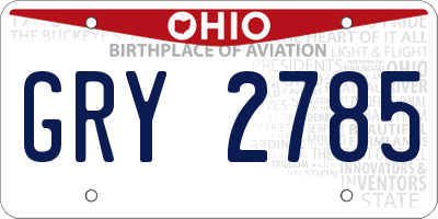 OH license plate GRY2785