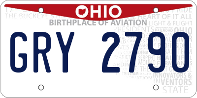 OH license plate GRY2790