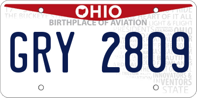 OH license plate GRY2809