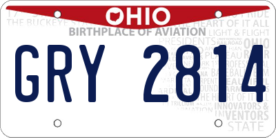 OH license plate GRY2814