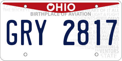 OH license plate GRY2817