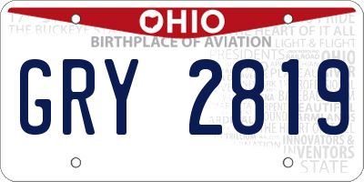 OH license plate GRY2819