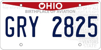 OH license plate GRY2825