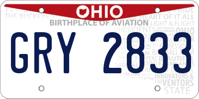 OH license plate GRY2833