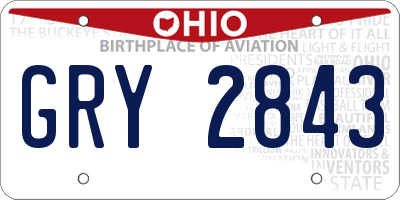 OH license plate GRY2843