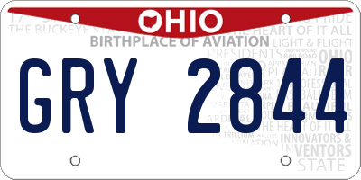 OH license plate GRY2844