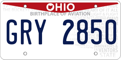 OH license plate GRY2850
