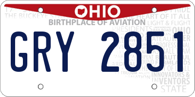 OH license plate GRY2851